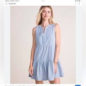 Vineyard vines, blue and white Cyr sucker summer dress size medium